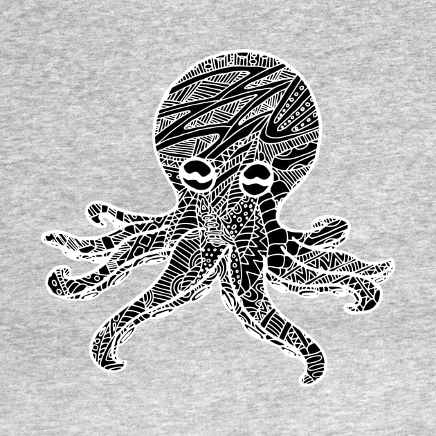 Octopus Zentangle - White by ElviraDraat